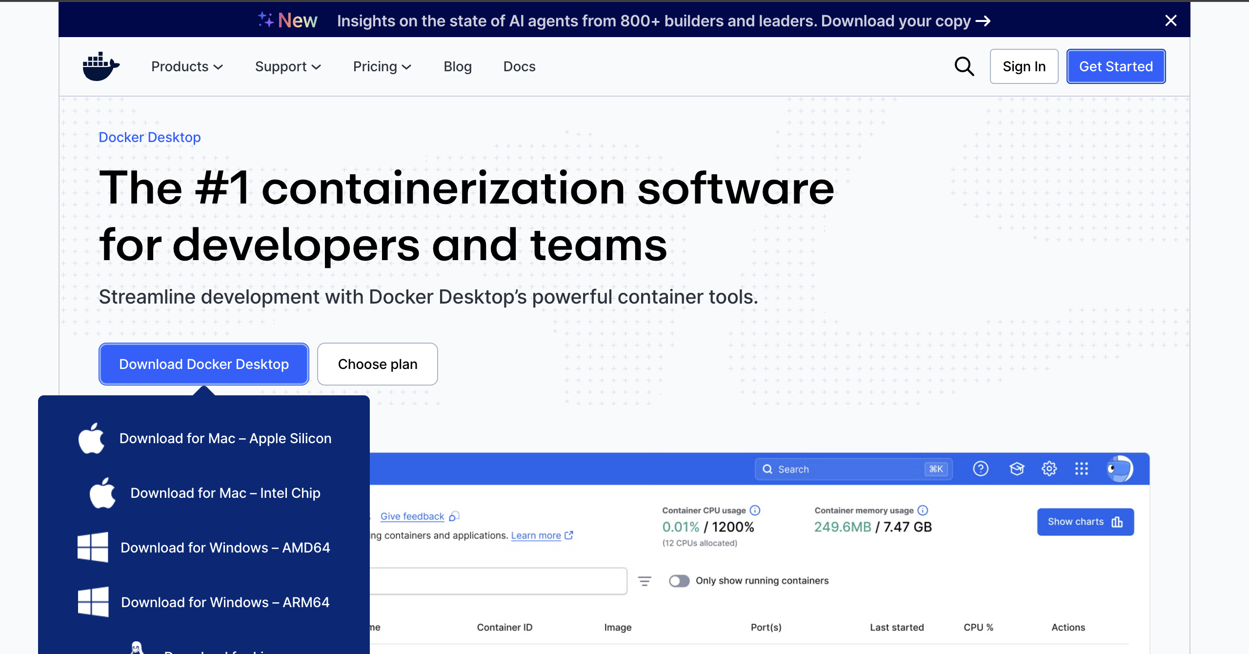 在 docker.com 下载 Docker Desktop